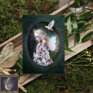 Fairy Greeting Card Peace Flower Fae Beautiful Engagement Sympathy Unique Blank Notecards