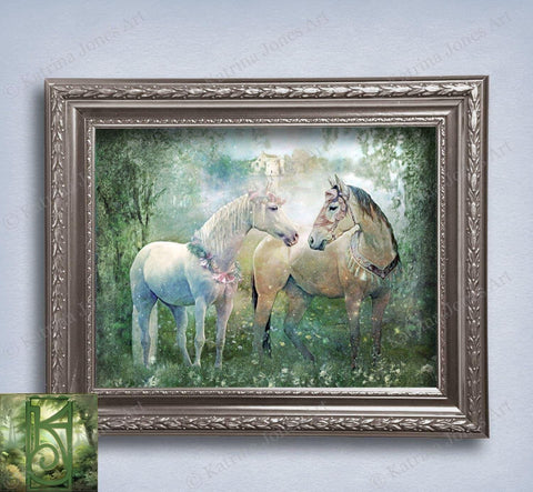Fantasy Horse Art Print - Fairy Tale Nursery Painting