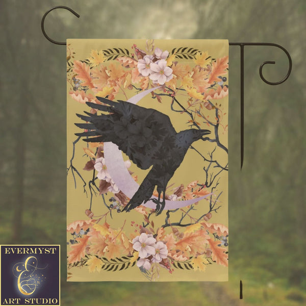 Fall Crow Harvest Garden Flag - Whimsical Raven Cottage