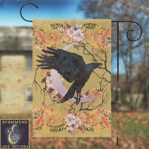 Fall Crow Harvest Garden Flag - Whimsical Raven Cottage