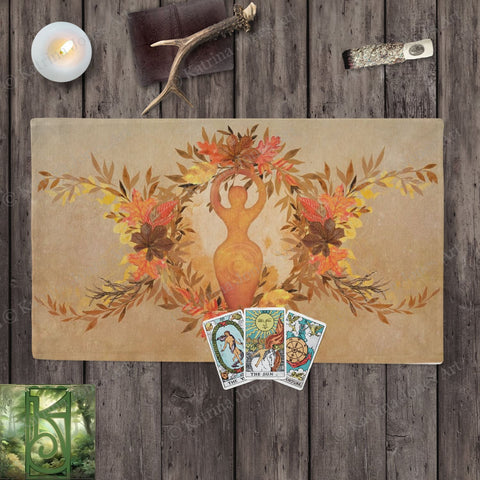 Autumn Goddess Altar Cloth Tarot Rec