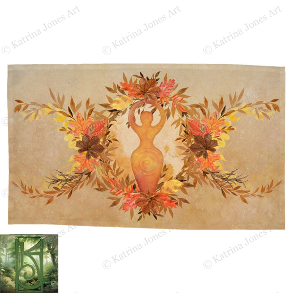 Autumn Goddess Altar Cloth Tarot Cotton Twill Rec