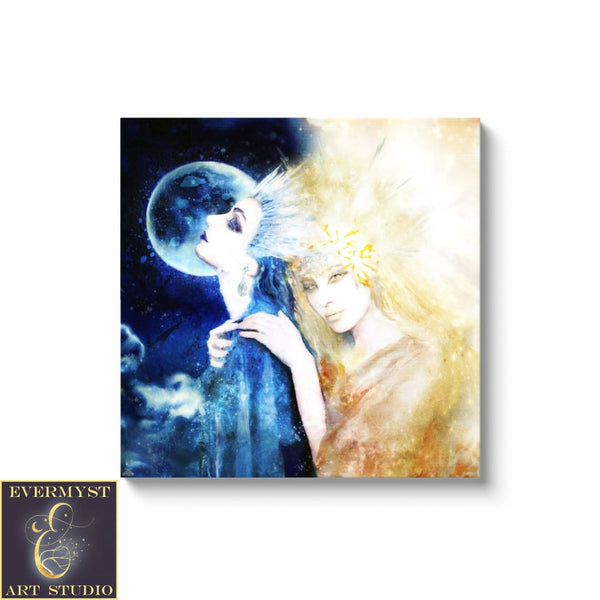 Goddess Art Moon And Star Celestial Painting Canvas Boho Decor Goddesses Wicca