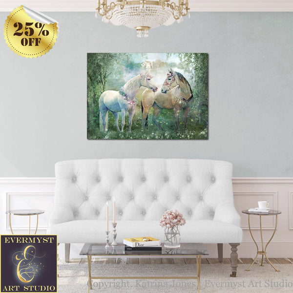 Fantasy Horse Art Print - Fairy Tale Nursery Painting