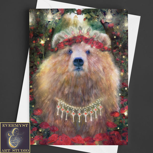 Fantasy Mythic Bear Greeting Card Fairy Tale Blank Notecards