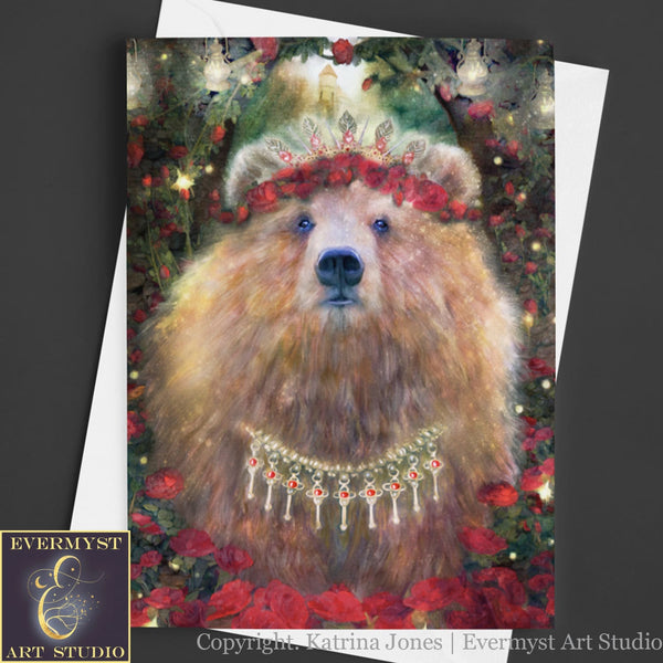 Fantasy Mythic Bear Greeting Card Fairy Tale Blank Notecards