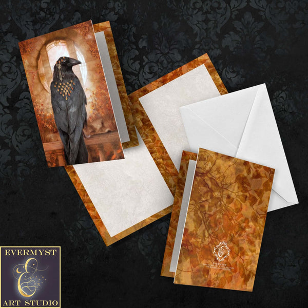 Fantasy Raven Greeting Card Crow Bird Enchanted Magic Witchy Blank Notecard