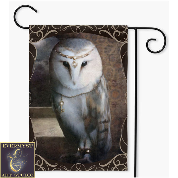 Fantasy Woodland Owl Garden Flag