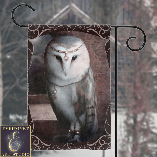 Fantasy Woodland Owl Garden Flag