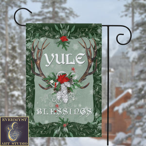 Festive Yule Garden Flag Winter Solstice