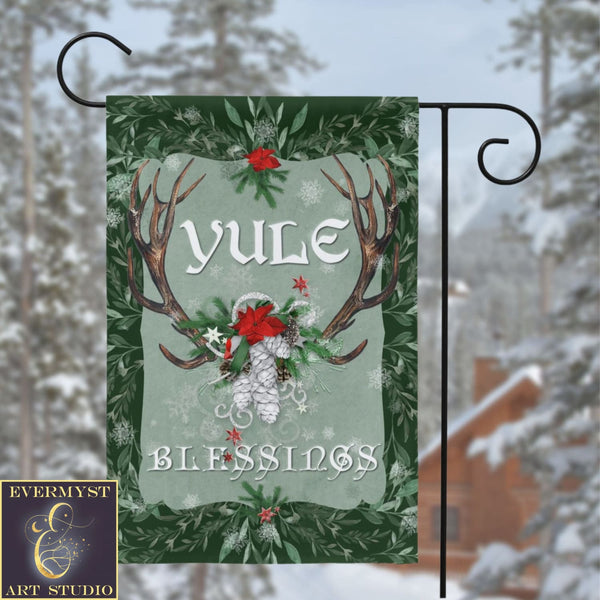 Festive Yule Garden Flag Winter Solstice