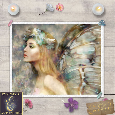 Flower Fairy Fine Art Print - Limited Signed Collectors Edition Giclee Soft Matte Finish