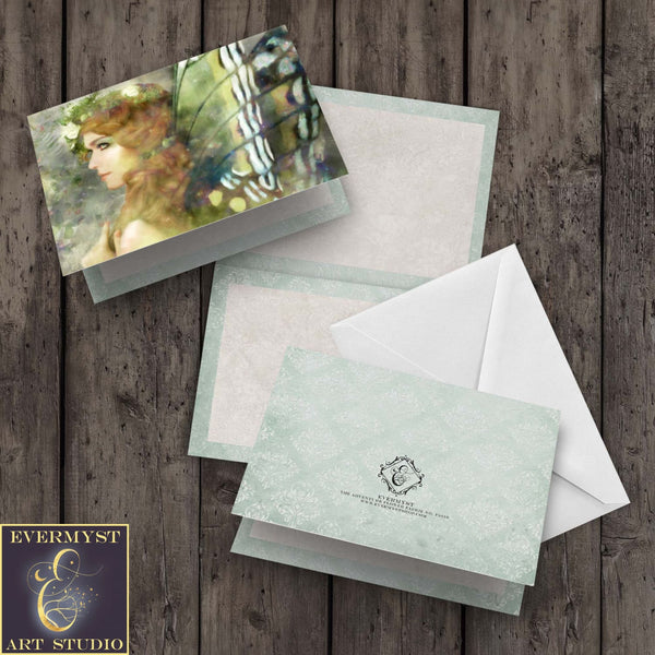 Flower Fairy Greeting Card Beautiful Fae Faery Artistic Blank Notecard