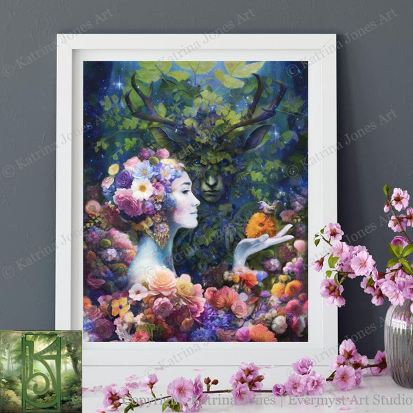 Beltane Wedding Art Print - Pagan Fantasy Wall Decor