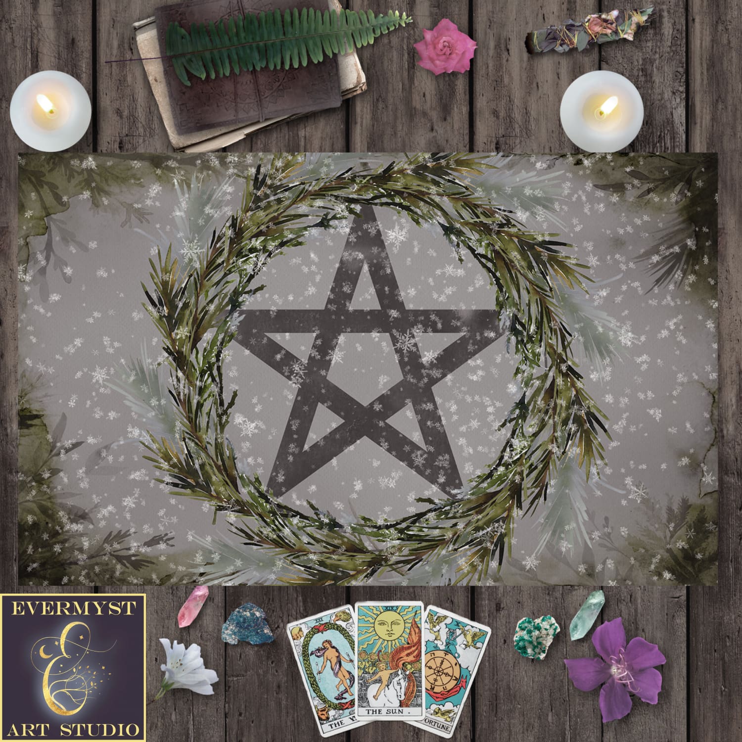 Forest And Pine Pentacle Altar Cloth Rec