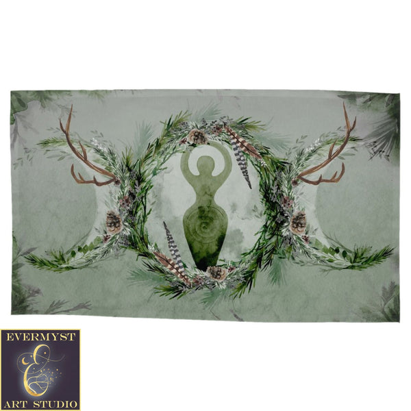 Forest Goddess Altar Cloth Wicca Witch Earth Nature Tarot Mat Rec