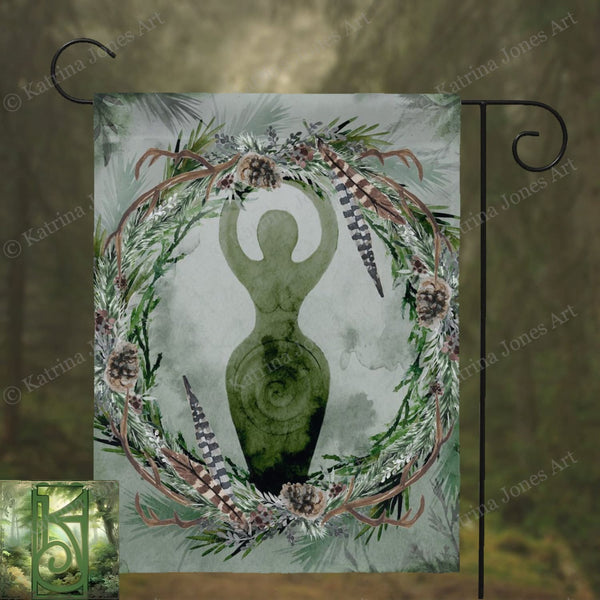 Forest Goddess Garden Flag Witch Pagan Wicca Decor