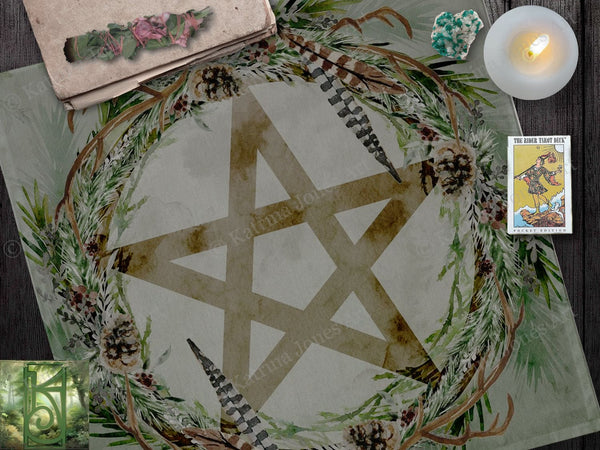 Woodland Witch Altar Cloth Display Mat For Tarot And Rituals Square