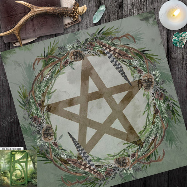 Woodland Witch Altar Cloth Display Mat For Tarot And Rituals Square