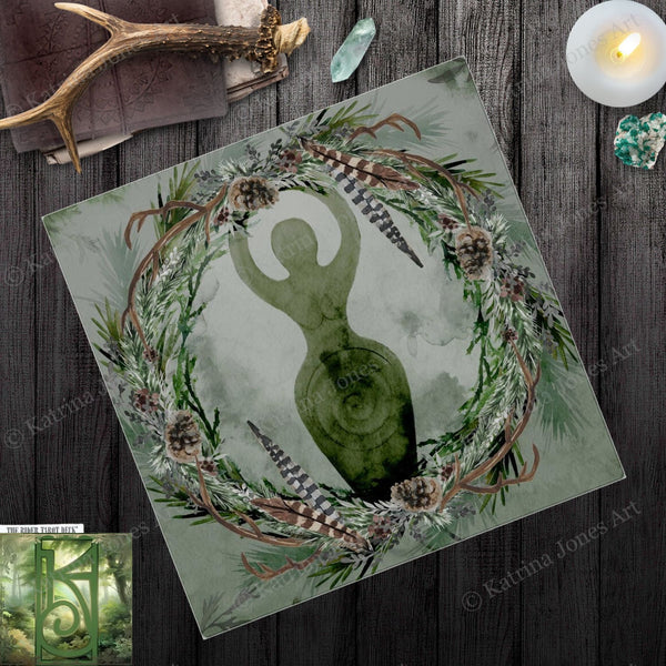 Goddess Altar Cloth - Nature Inspired Wicca And Pagan Decor Square