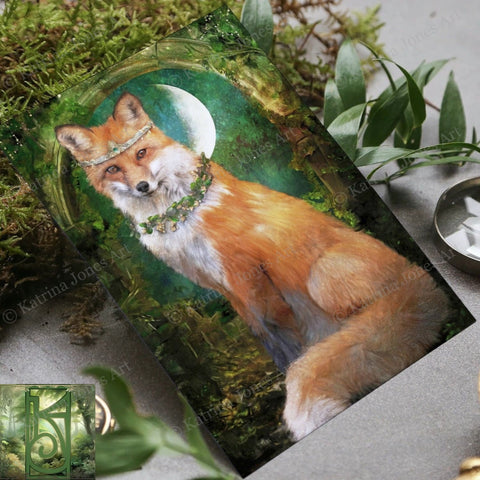 Fox Greeting Card Fine Art Blank 5 X 7 Fantasy Animal Totem