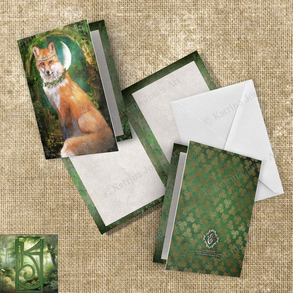 Fox Greeting Card Fine Art Blank 5 X 7 Fantasy Animal Totem