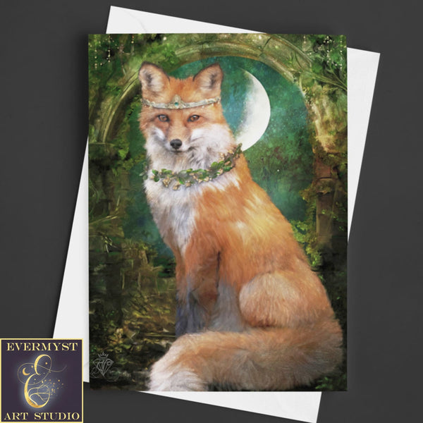 Fox Greeting Card Fine Art Blank 5 X 7 Fantasy Animal Totem