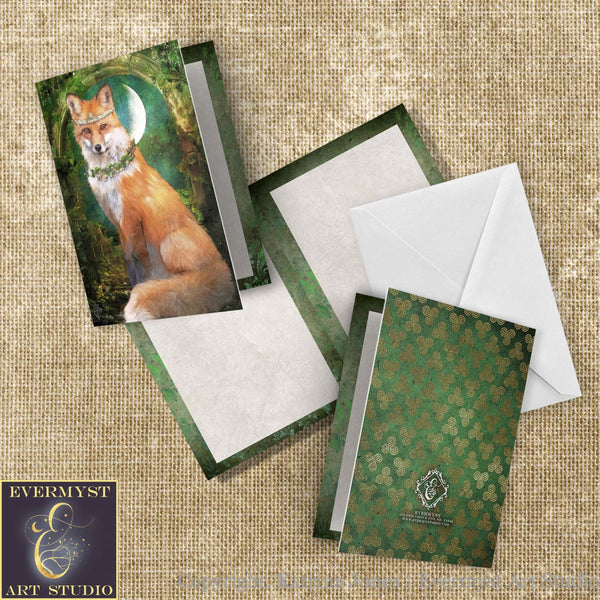 Fox Greeting Card Fine Art Blank 5 X 7 Fantasy Animal Totem