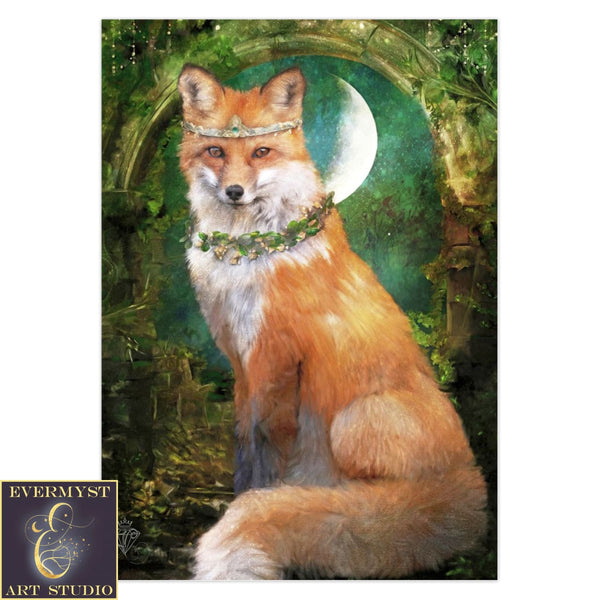 Fox Greeting Card Fine Art Blank 5 X 7 Fantasy Animal Totem Cards