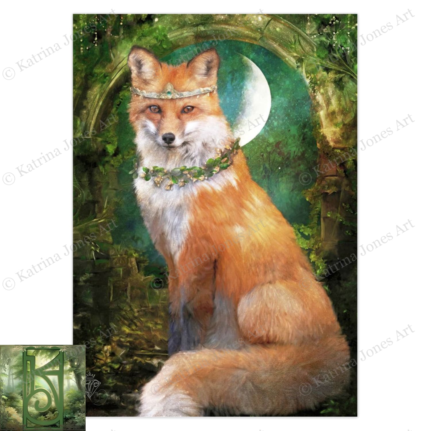 Fox Greeting Card Fine Art Blank 5 X 7 Fantasy Animal Totem Cards