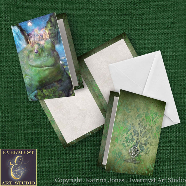 Frog Prince Greeting Card Fairy Tale Whimsical Blank Notecard