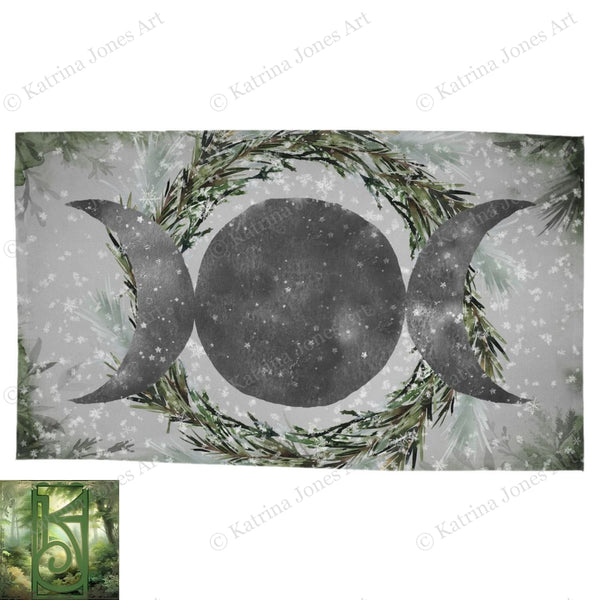 Triple Moon Tarot Cloth - Winter Witch Altar Rec