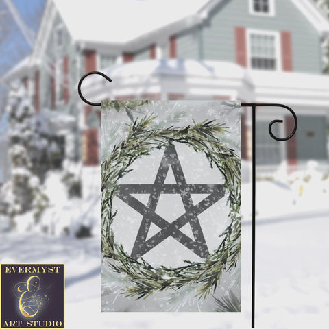 Frost And Pine Pentacle Garden Flag