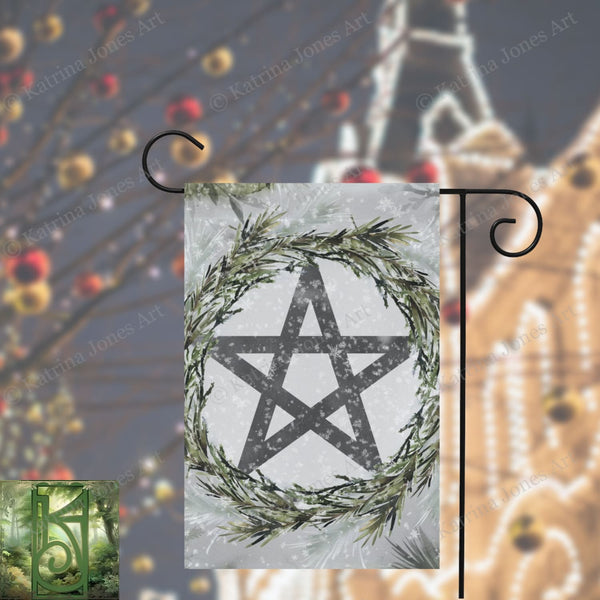Frost And Pine Pentacle Garden Flag