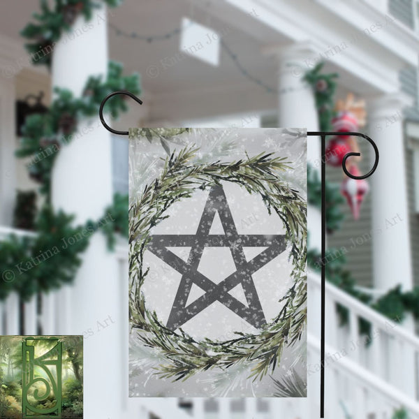 Frost And Pine Pentacle Garden Flag