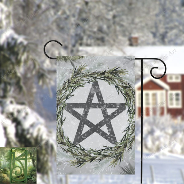 Frost And Pine Pentacle Garden Flag
