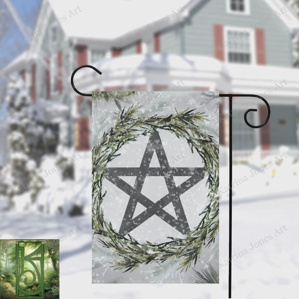 Frost And Pine Pentacle Garden Flag