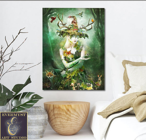 Woodland Nature Goddess Art Print Elen Of The Ways Celtic Witch