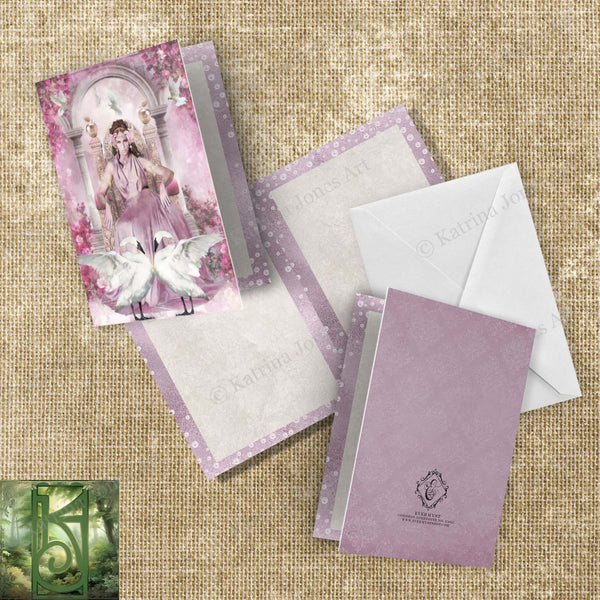 Goddess Card Note Cards Aphrodite Romantic Fantasy Stationary Greeting Art