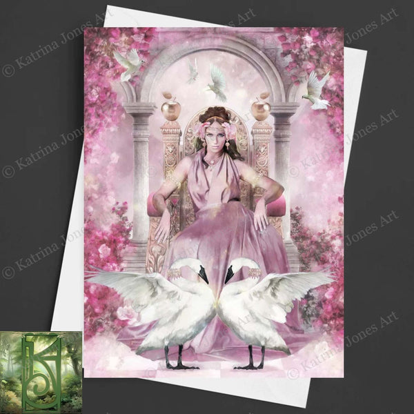 Goddess Card Note Cards Aphrodite Romantic Fantasy Stationary Greeting Art