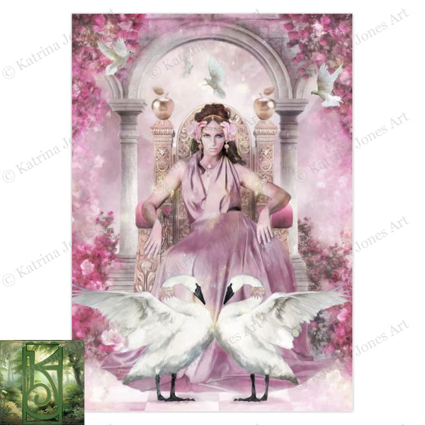 Goddess Card Note Cards Aphrodite Romantic Fantasy Stationary Greeting Art 1