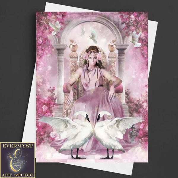 Goddess Card Note Cards Aphrodite Romantic Fantasy Stationary Greeting Art