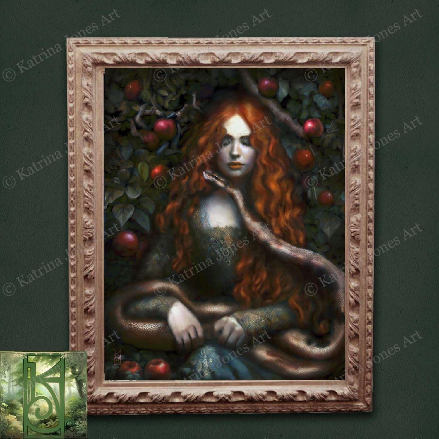 Goddess Lilith Art Print - Mythic Fantasy Witch Painting Wall Decor 8 X 10 Paper