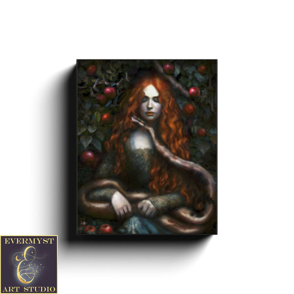 Goddess Lilith Art Print - Mythic Fantasy Witch Painting Wall Decor