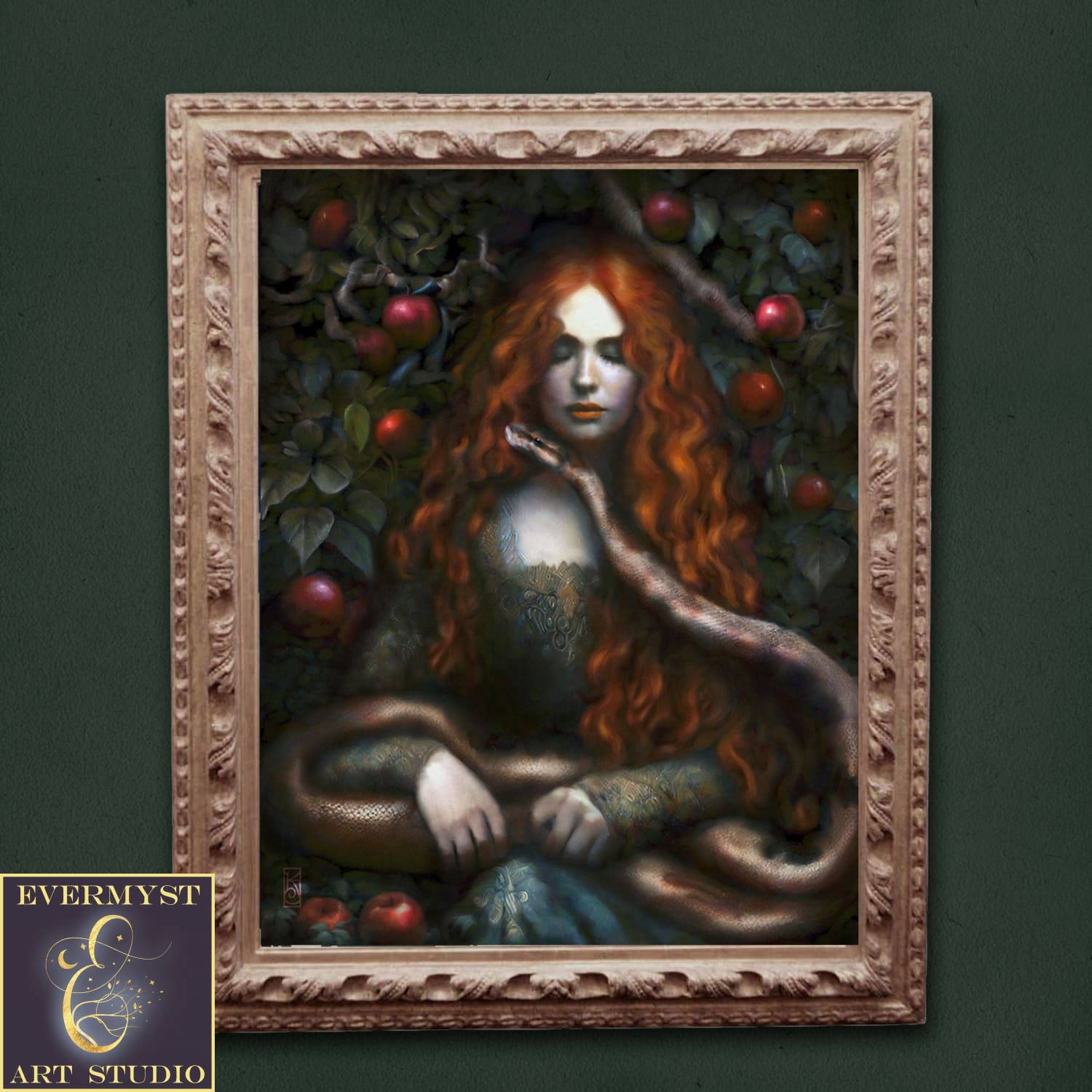 Goddess Lilith Art Print - Mythic Fantasy Witch Painting Wall Decor 8 X 10 Paper