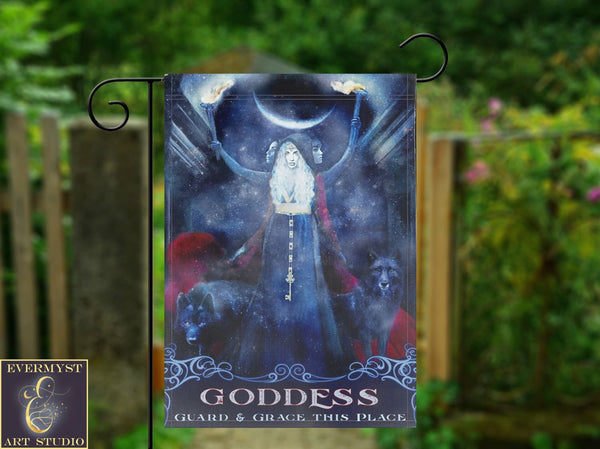 Goddess Protection Garden Flag - Hecate Witch Decor