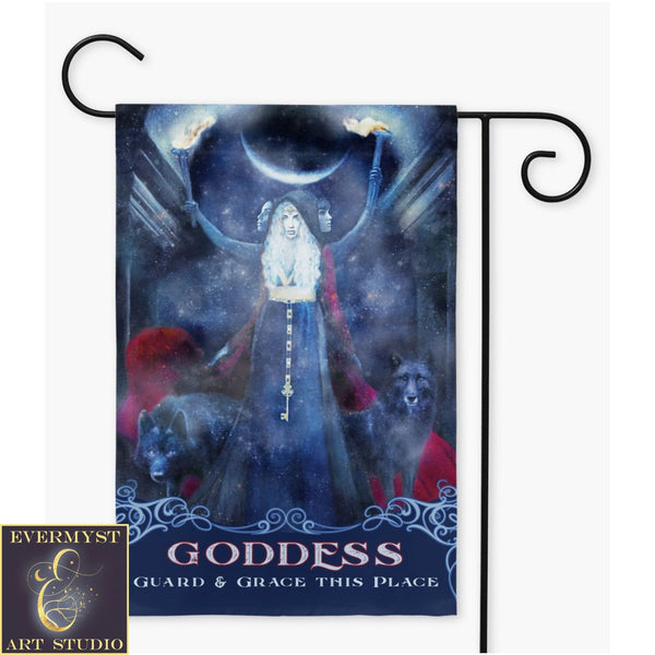 Goddess Protection Garden Flag - Hecate Witch Decor