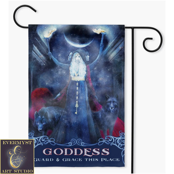 Goddess Protection Garden Flag - Hecate Witch Decor