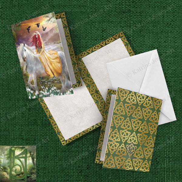 Goddess Rhiannon Greeting Card Celtic Gaelic Mythic Fantasy Blank Notecard