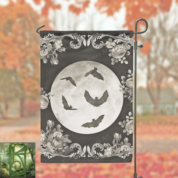 Gothic Bat Garden Flag - Halloween Decor
